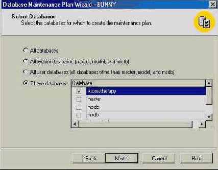   Database Maintenance Plan Wizard