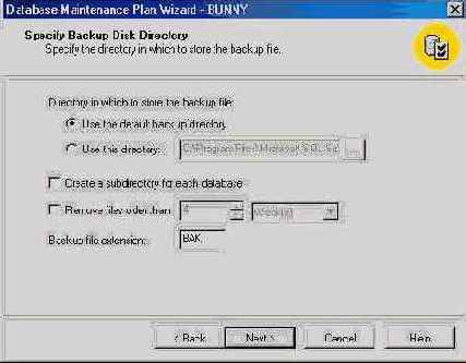   Database Maintenance Plan Wizard