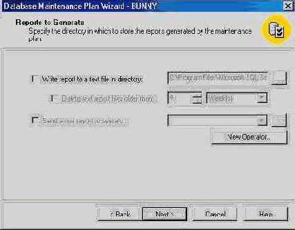   Database Maintenance Plan Wizard