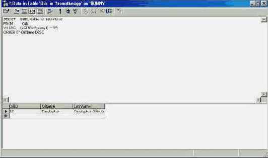   WHERE    SQL Pane