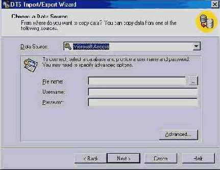    DTS Import Wizard