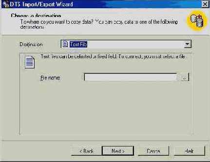    DTS Export Wizard