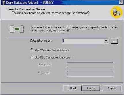   Copy Database Wizard