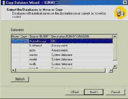   Copy Database Wizard