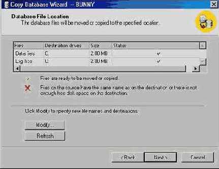   Copy Database Wizard
